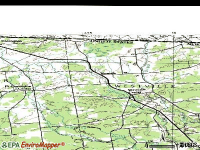 Westville topographic map