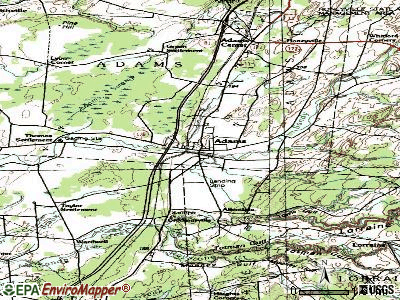 Adams topographic map