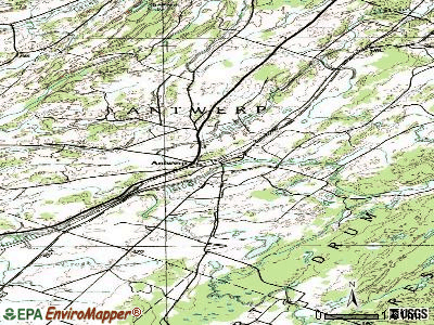 Antwerp topographic map