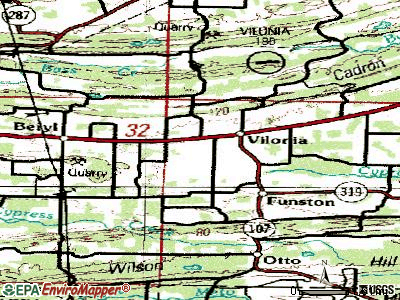 Vilonia topographic map