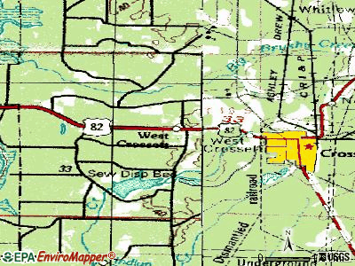 West Crossett topographic map