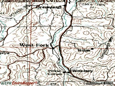 West Fork topographic map