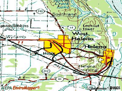 West Helena topographic map