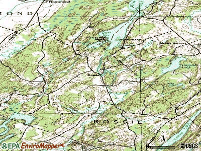 Rossie topographic map