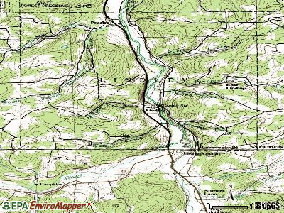 Lindley topographic map