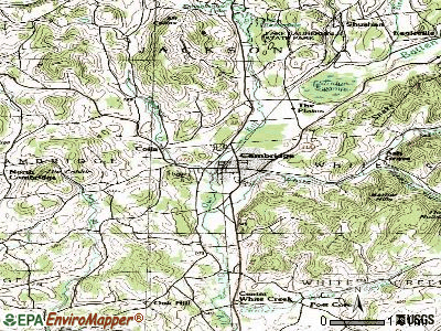 Cambridge topographic map