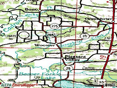 Wooster topographic map