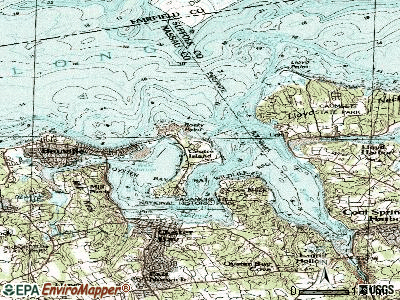 Centre Island topographic map