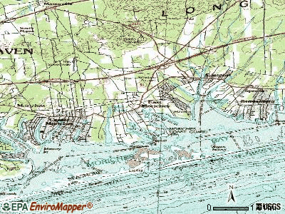 East Moriches topographic map