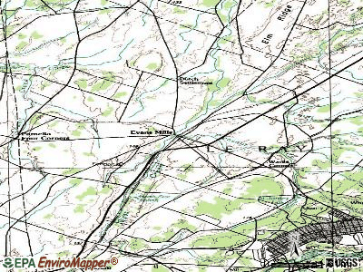 Evans Mills topographic map