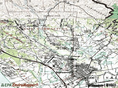 Amesti topographic map