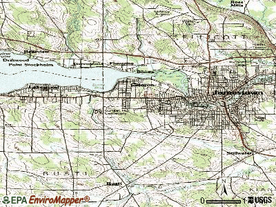 Jamestown West topographic map