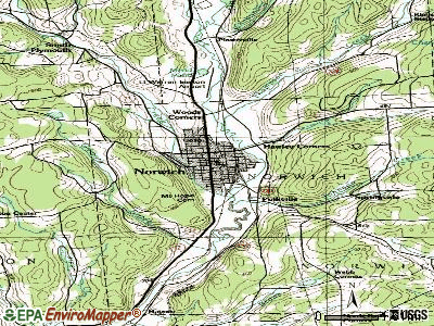 Norwich topographic map