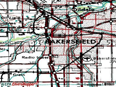 Bakersfield topographic map