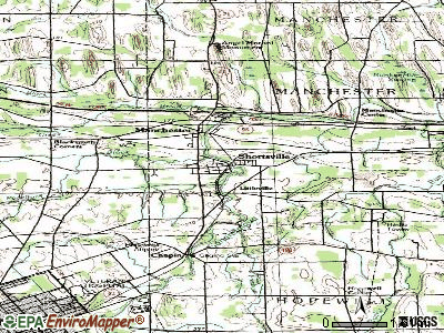 Shortsville topographic map