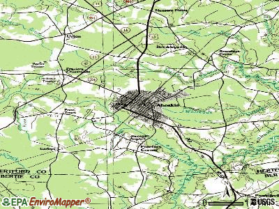 Ahoskie topographic map
