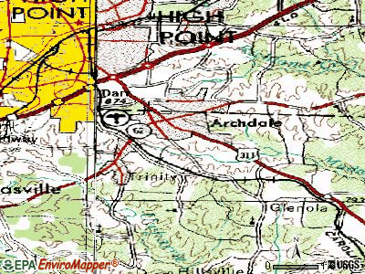Archdale topographic map