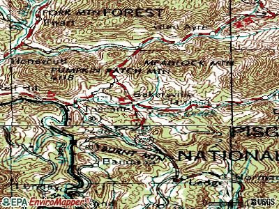 Bakersville topographic map