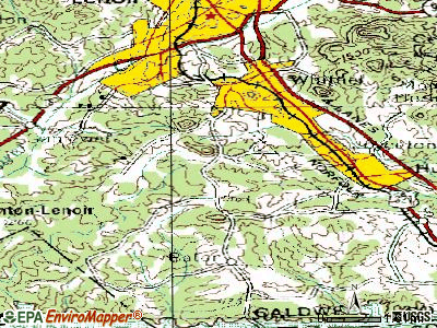 Cajah's Mountain topographic map