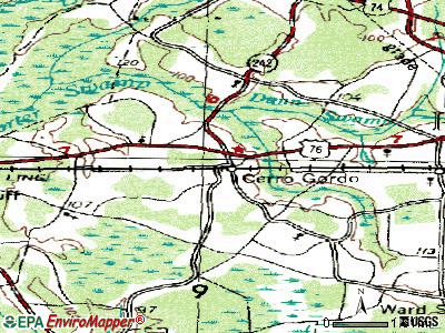 Cerro Gordo topographic map