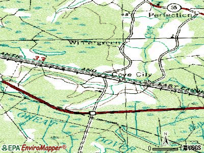 Cove City topographic map