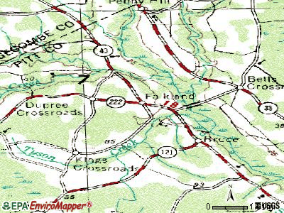 Falkland topographic map