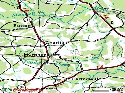 Greenevers topographic map