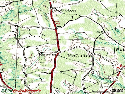 Keener topographic map