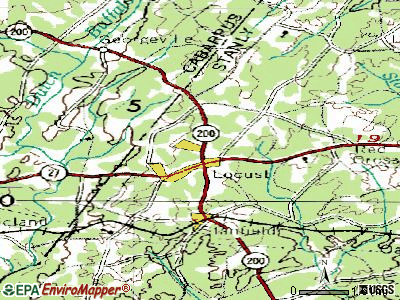 Locust topographic map