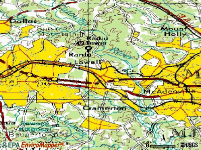 Lowell topographic map