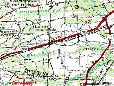 Lucama topographic map