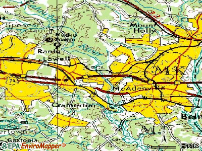 McAdenville topographic map