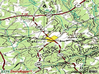Oakboro topographic map