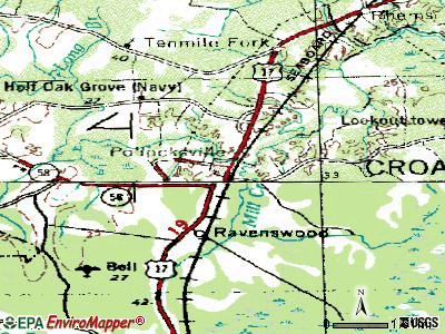 Pollocksville topographic map