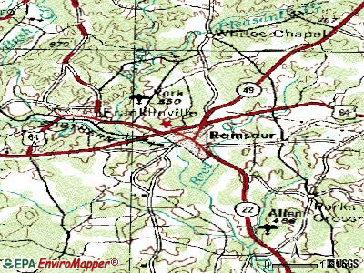 Ramseur topographic map