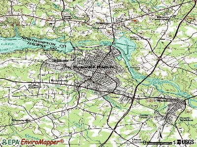 Roanoke Rapids topographic map