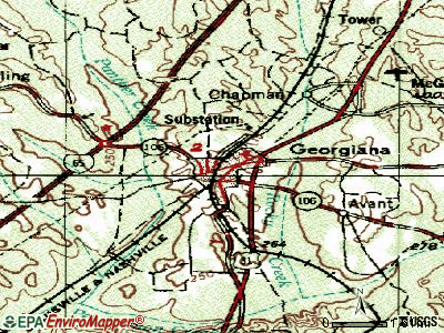 Georgiana topographic map