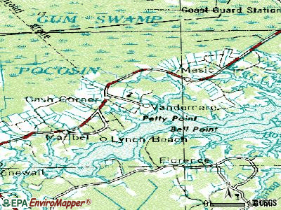 Vandemere topographic map