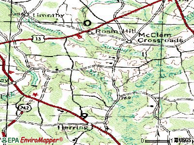 Vann Crossroads topographic map