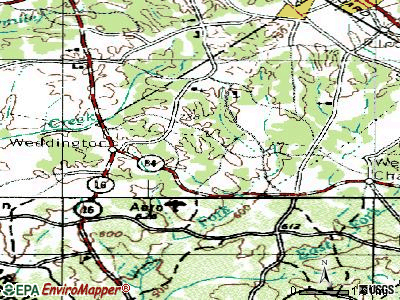Weddington topographic map