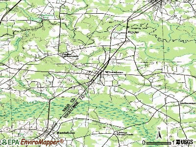 Whitakers topographic map