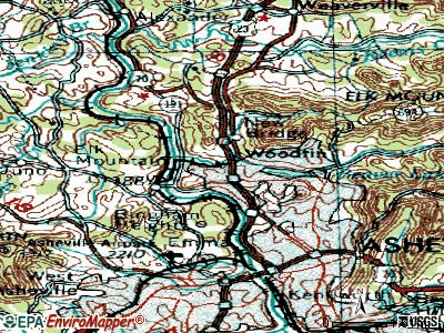 Woodfin topographic map