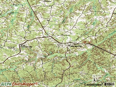 Yanceyville topographic map