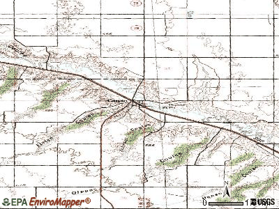 Carpio topographic map