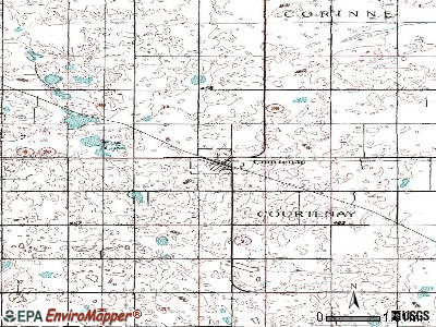 Courtenay topographic map