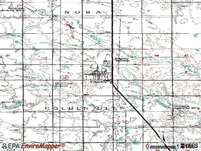 Edgeley topographic map