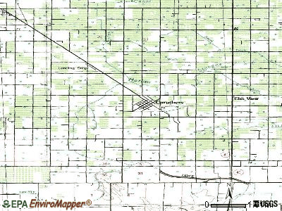 Caruthers topographic map