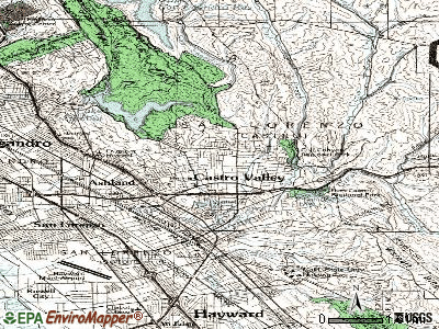 Castro Valley topographic map