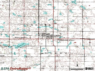 Lakota topographic map