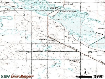 Upham topographic map